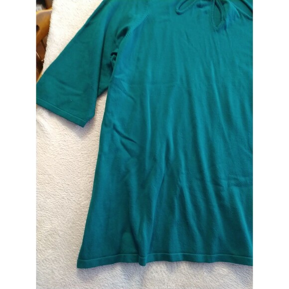 Catherines Sweater Women's 2X 22/24W Green 3/4 Sleeve Knit Stretchy - Picture 5 of 9